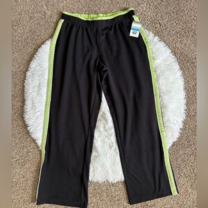 SjB Active Pants New‎ Womens Size MP Medium Petite Lounge Athletic Black Green